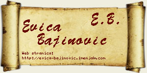 Evica Bajinović vizit kartica